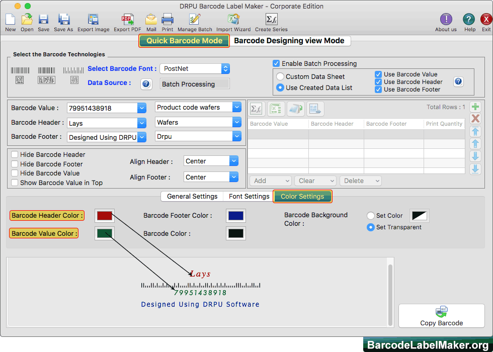 Color Settings Color Settings