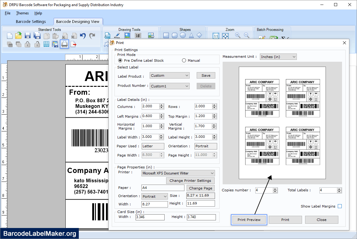Print Mode Packaging, Supply & Distribution Industry Print Settings