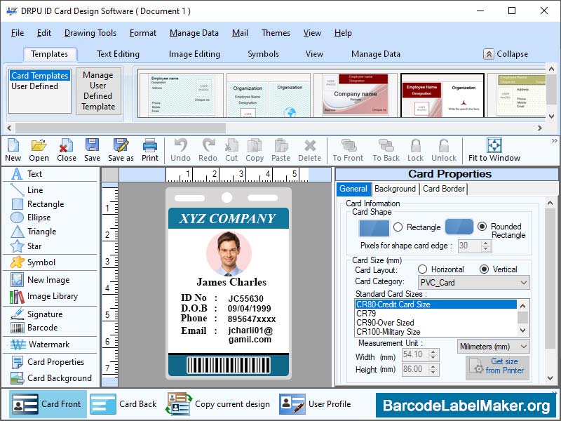 ID Cards Software screen shot