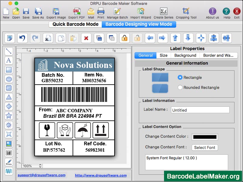 Screenshot of Free Barcode Maker for Mac