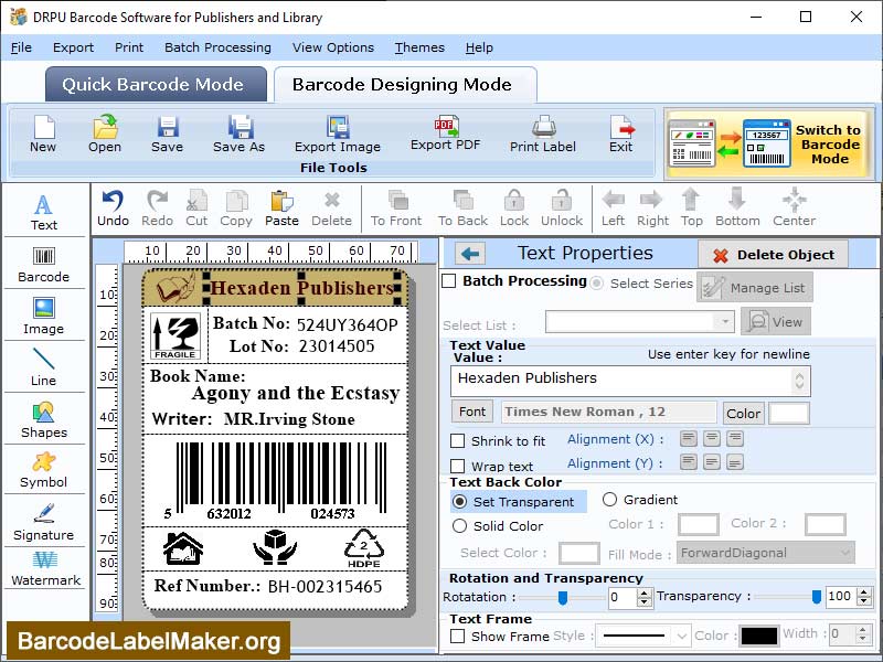 Windows 10 Book Barcode Creator Software full