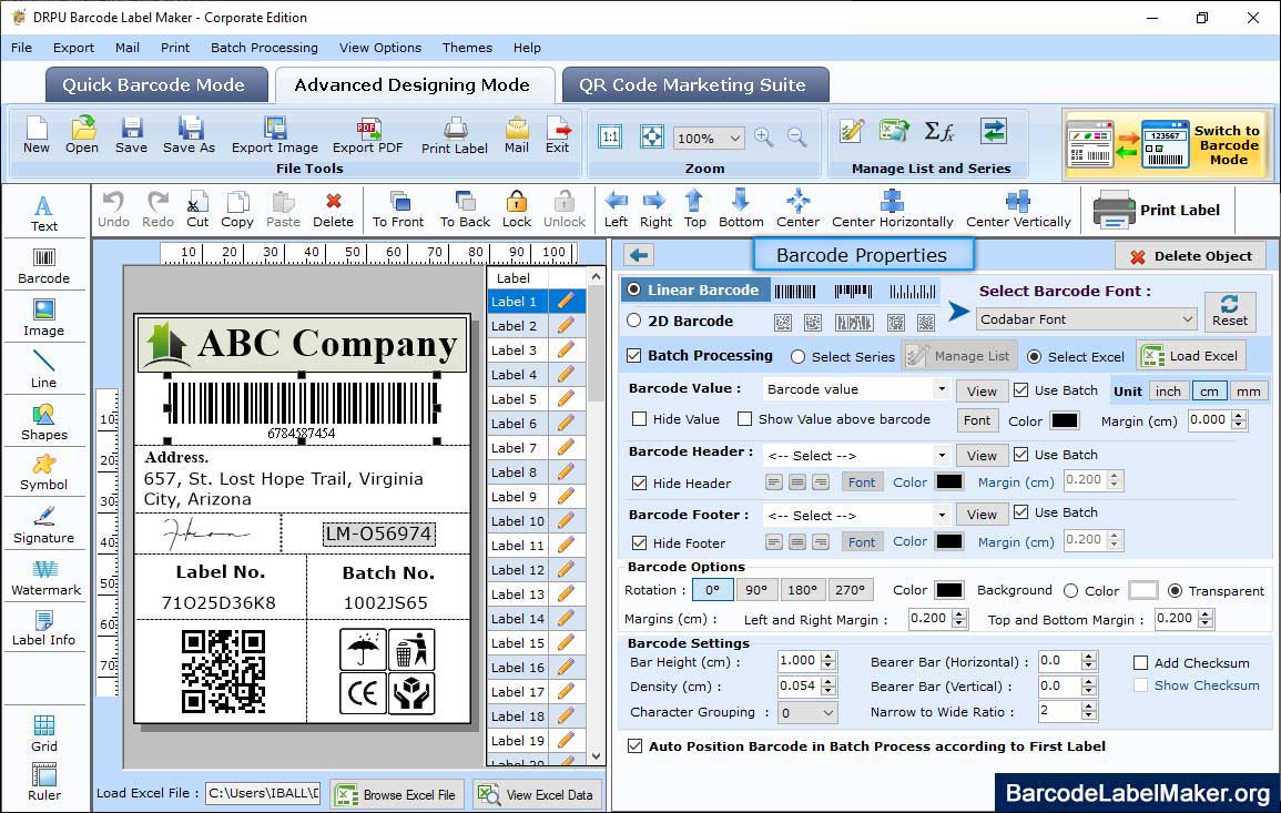 Barcode Label Maker Software (Corporate)