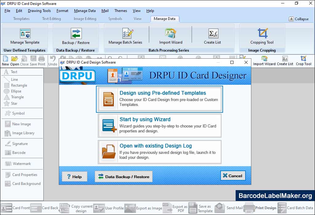 Id Card Software Choose Option