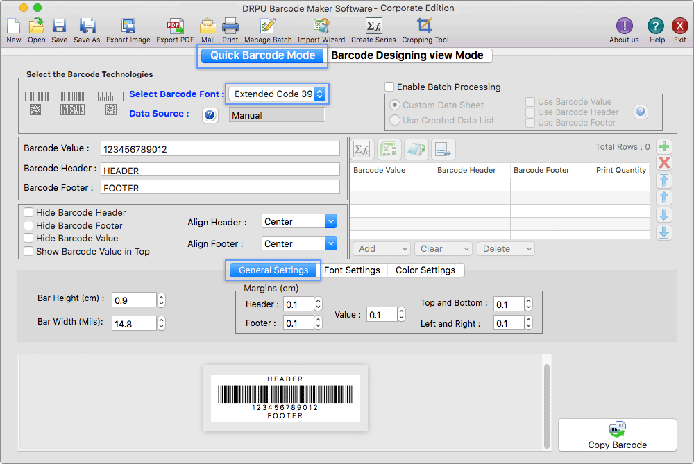 Create Barcode Label