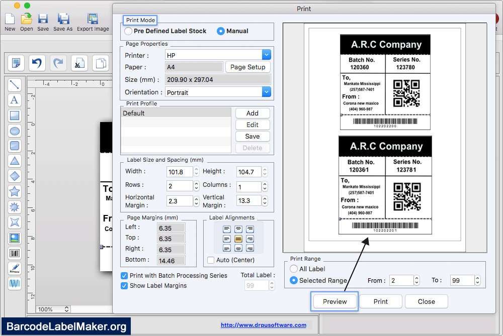 Print Barcode Label