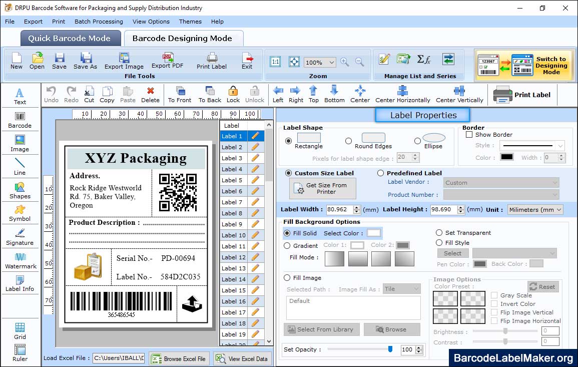 Label Properties