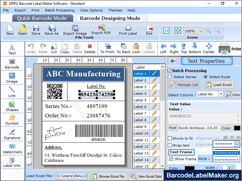 Screenshot of Barcode Maker Software 3.6