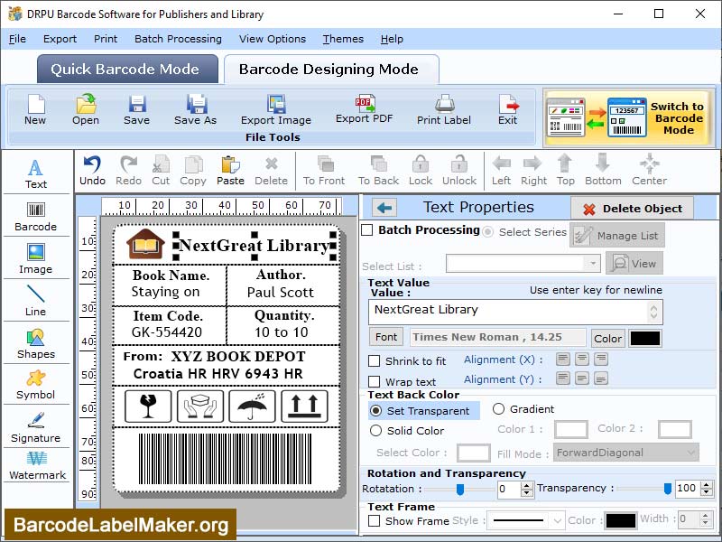 Windows 7 Publishers Barcode Creating Program 7.4 full