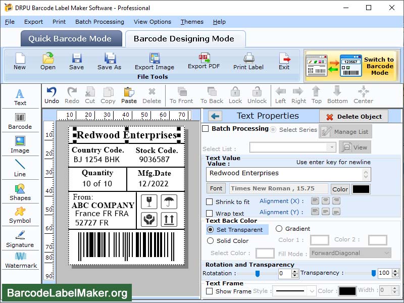 Windows 10 Professional Barcode Maker Tool full